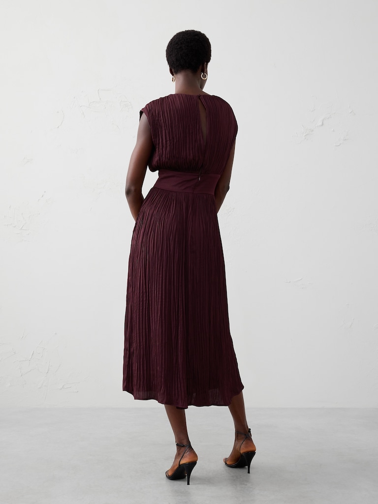 Cap-Sleeve Midi Dress