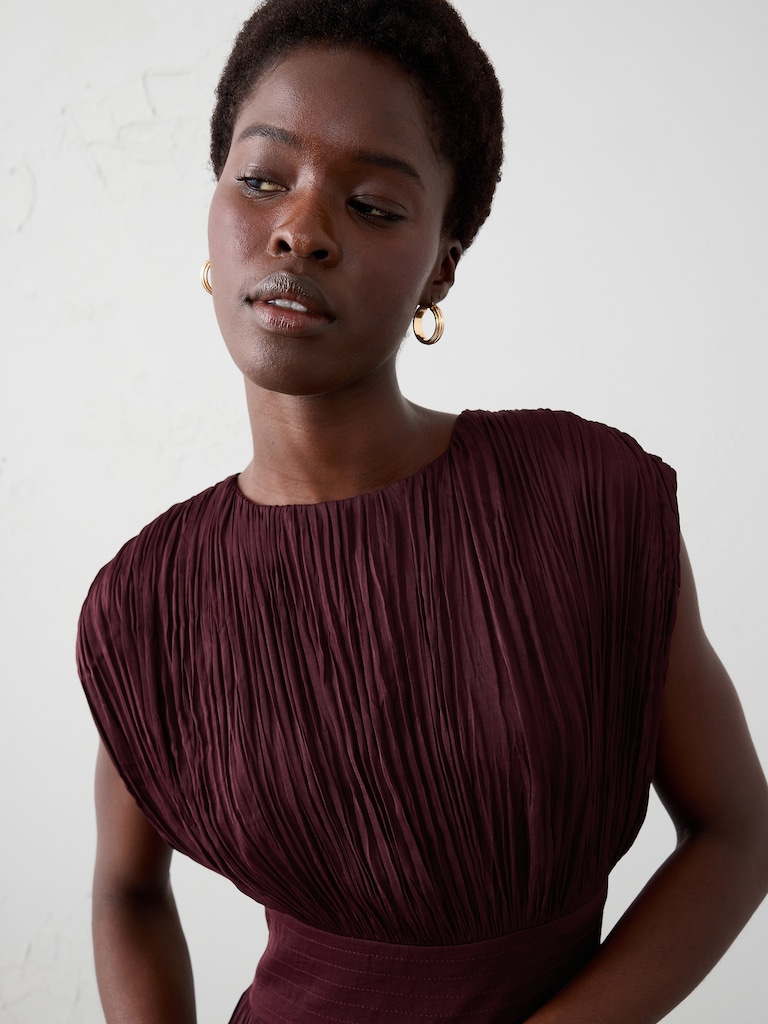 Cap-Sleeve Midi Dress