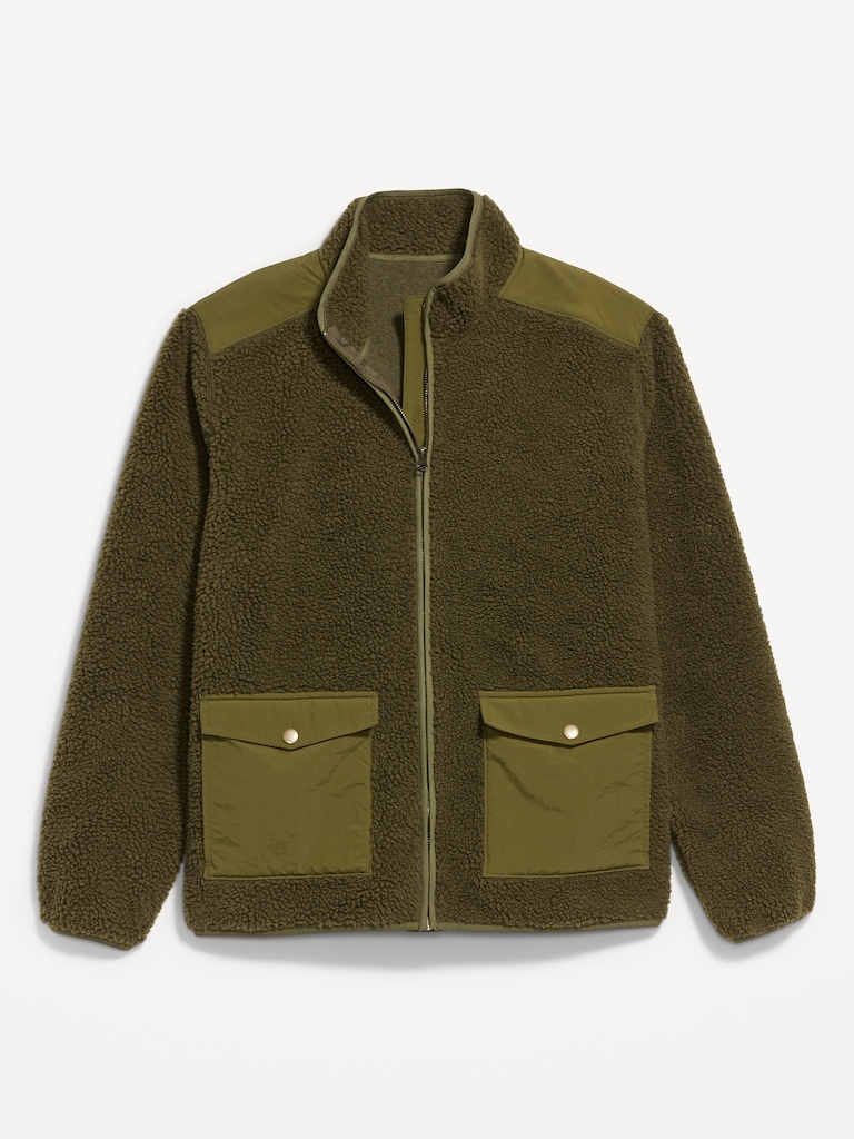 Loose Utility Sherpa Jacket