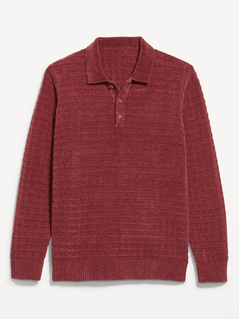 Relaxed Chenille Polo Sweater