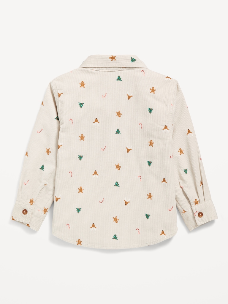 Long-Sleeve Corduroy Pocket Shirt for Toddler Boys