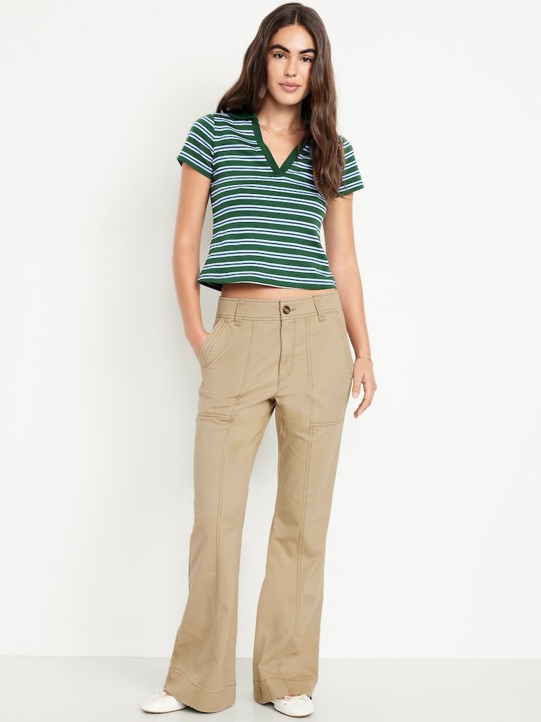 Mid-Rise Flare Pants