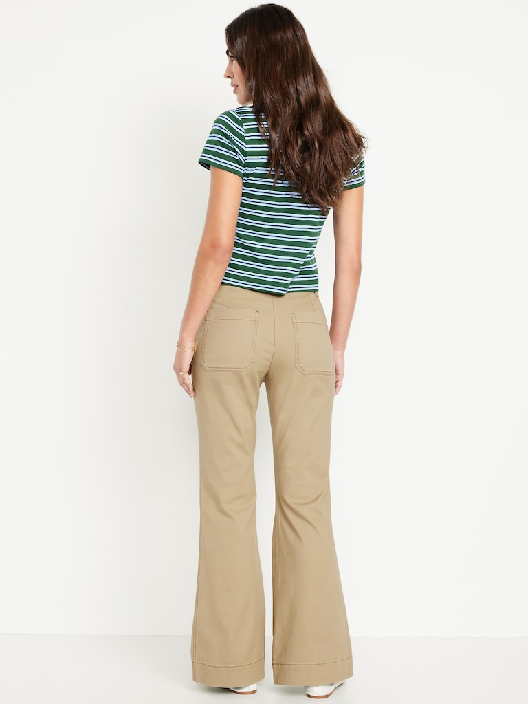 Mid-Rise Flare Pants
