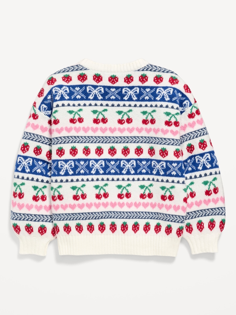 SoSoft Printed Oversized Sweater for Girls