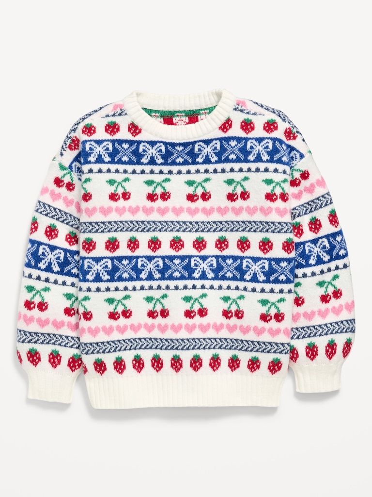 SoSoft Printed Oversized Sweater for Girls