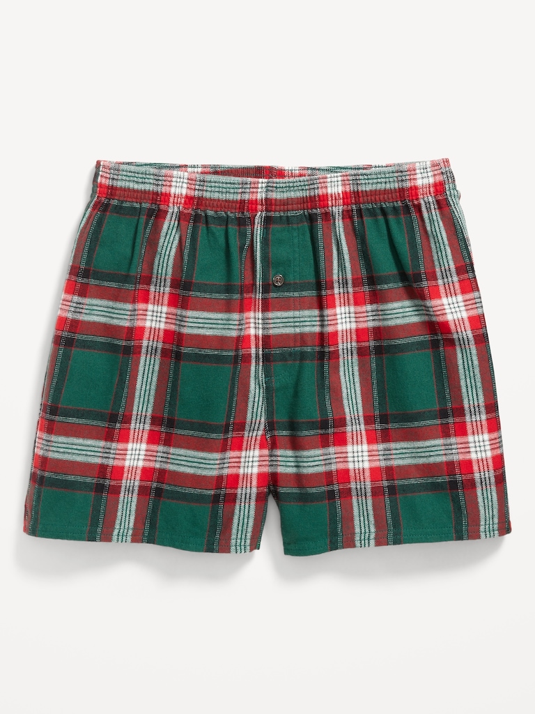 Printed Flannel Boxer Shorts