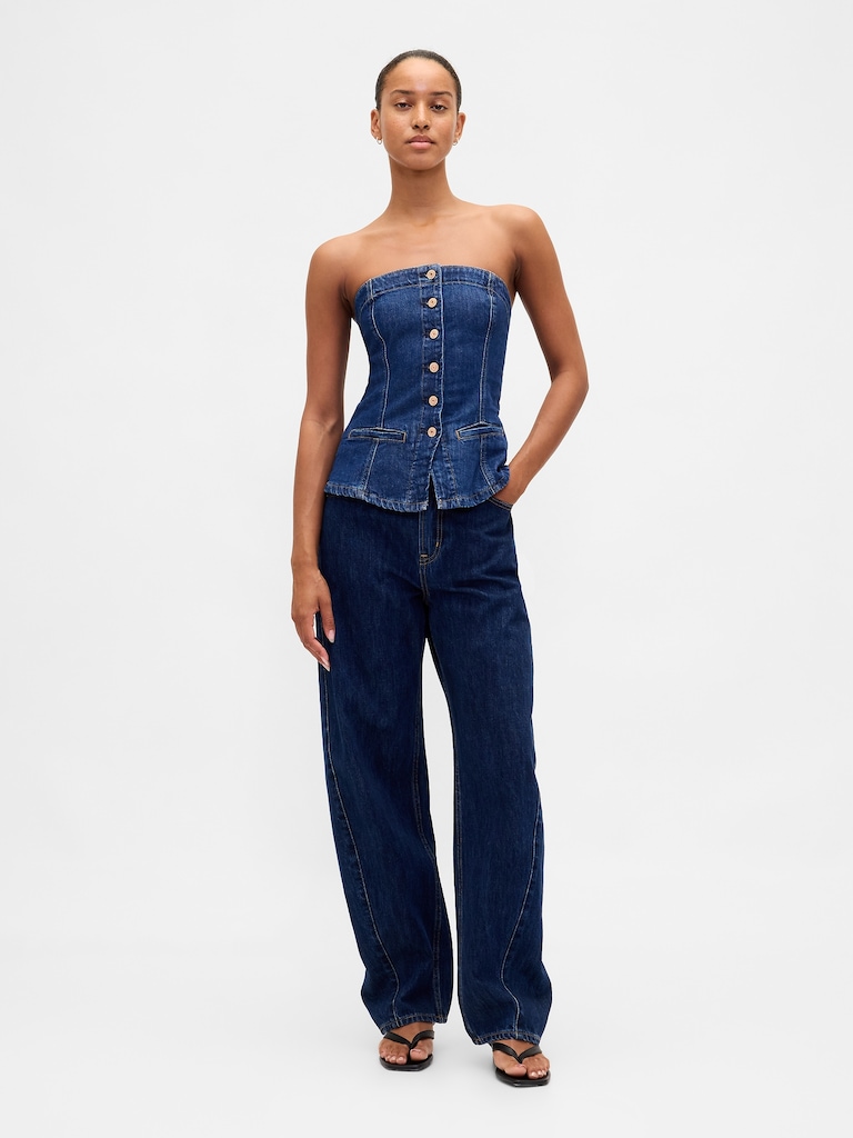 Denim Strapless Vest