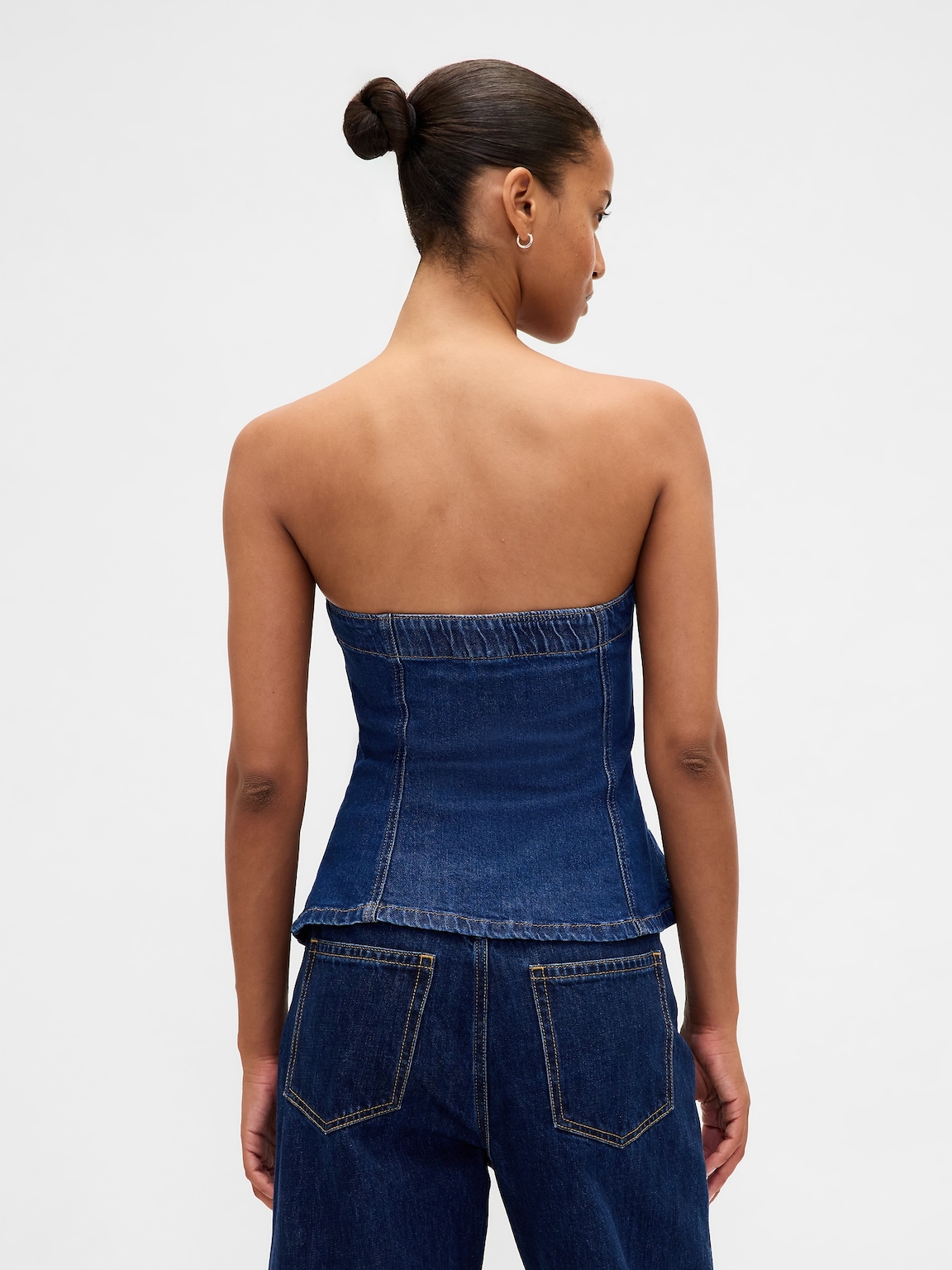 Denim Strapless Crop Vest