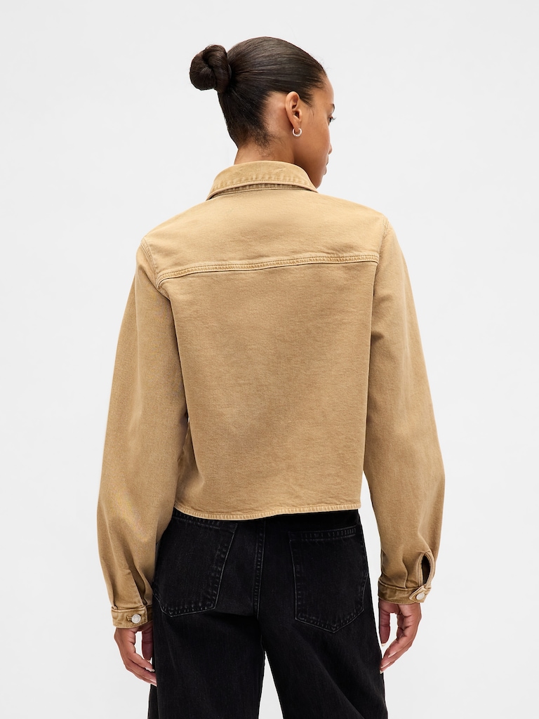 Denim Crop Shirt Jacket