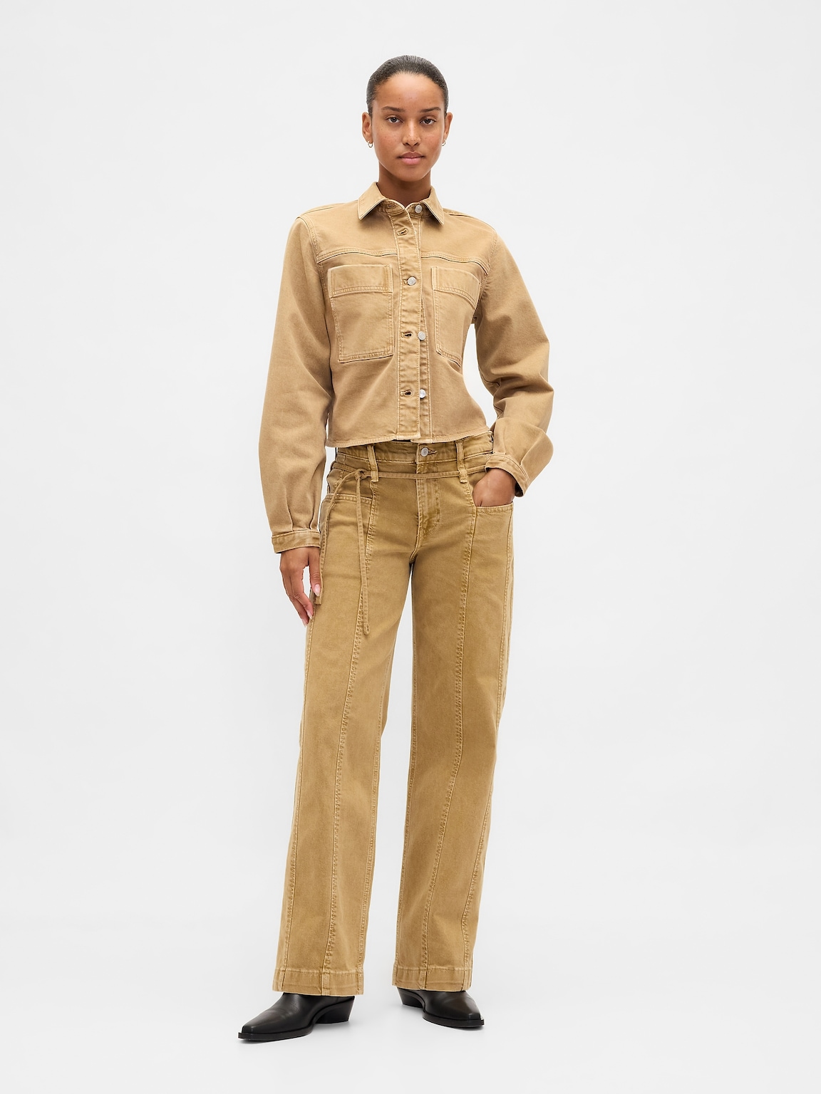 Denim Crop Shirt Jacket