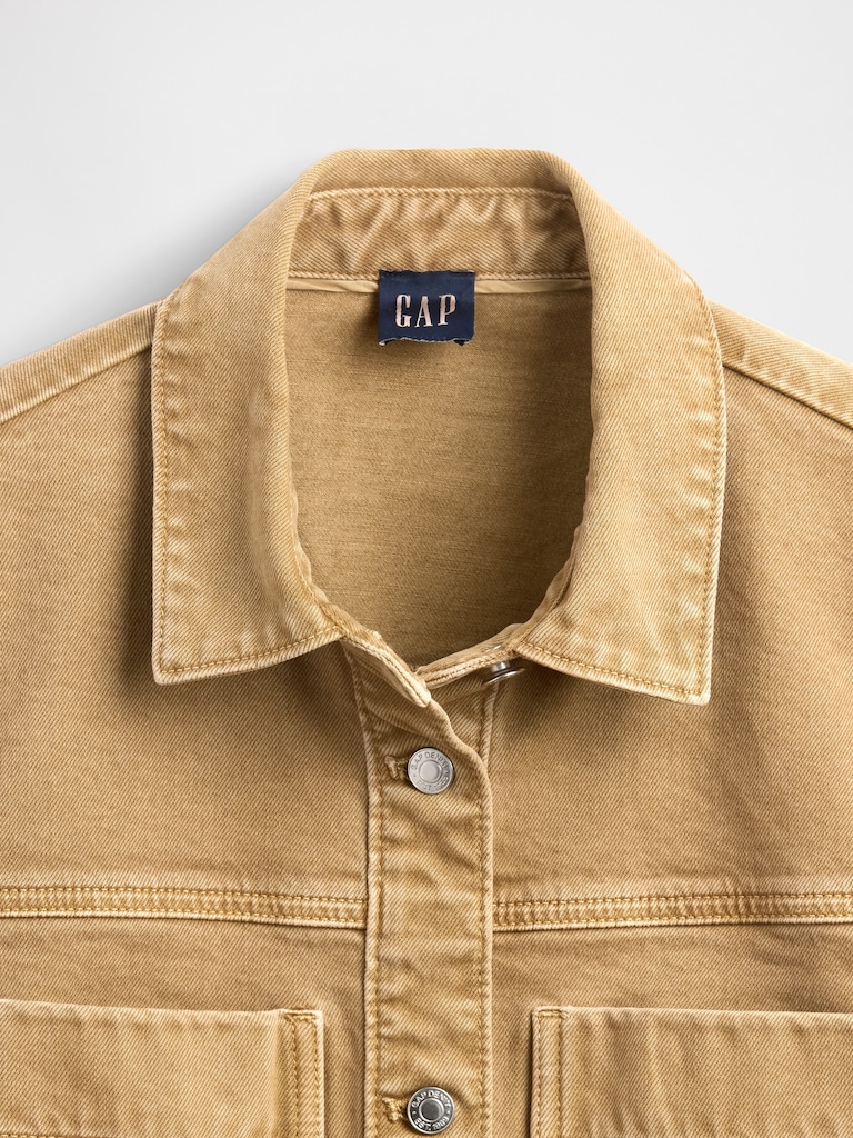 Denim Crop Shirt Jacket