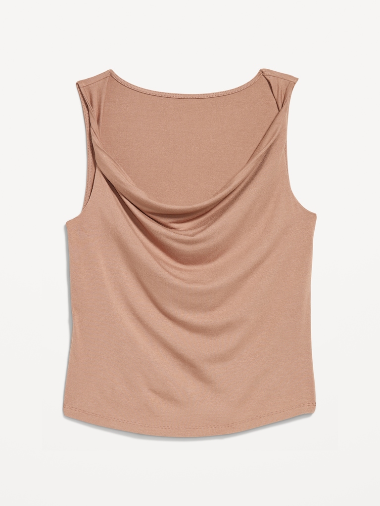 Cowl-Neck Twist-Strap Top