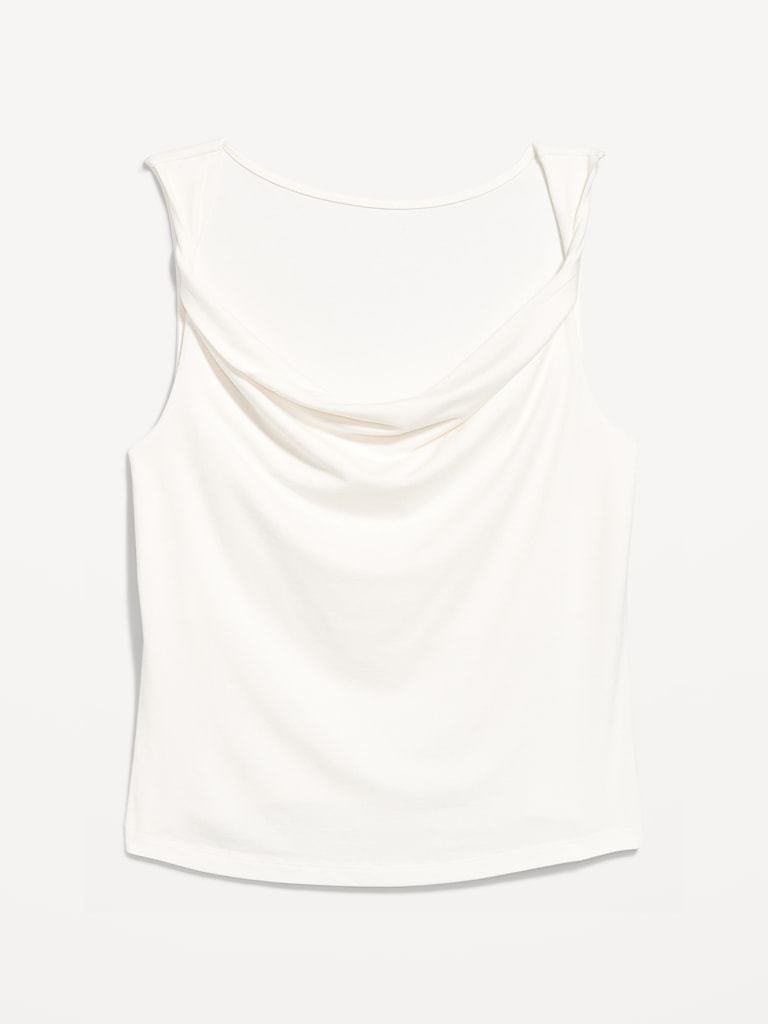 Cowl-Neck Twist-Strap Top