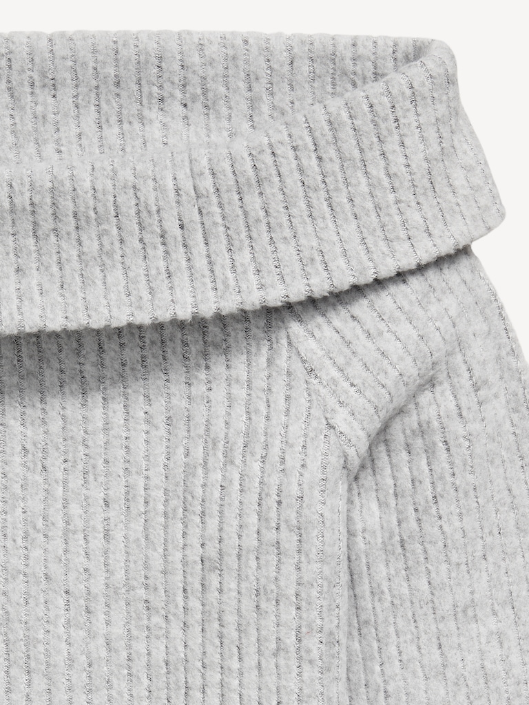 CozePlush Off-Shoulder Long-Sleeve Ribbed Top for Girls