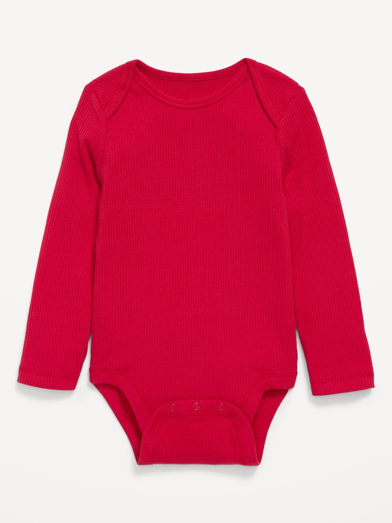 Long-Sleeve Ribbed Unisex Bodysuit for Baby