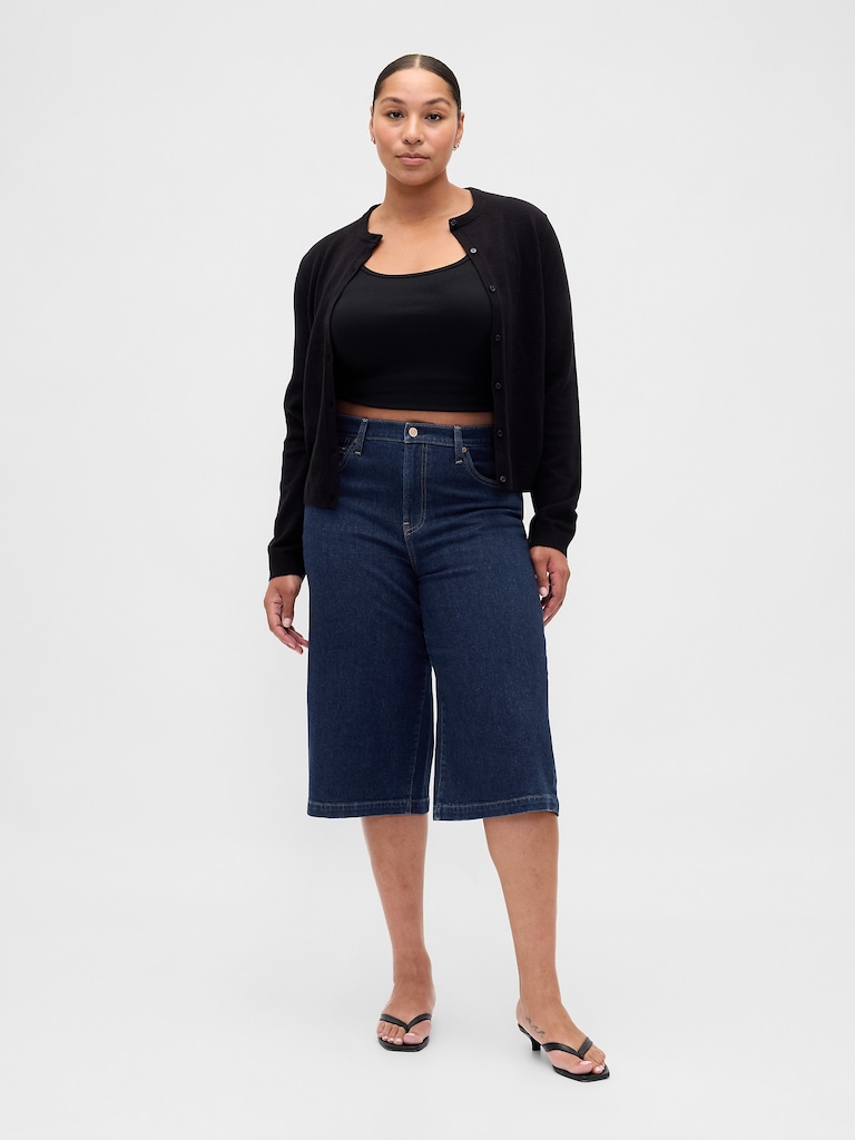 High Rise Culotte Jeans