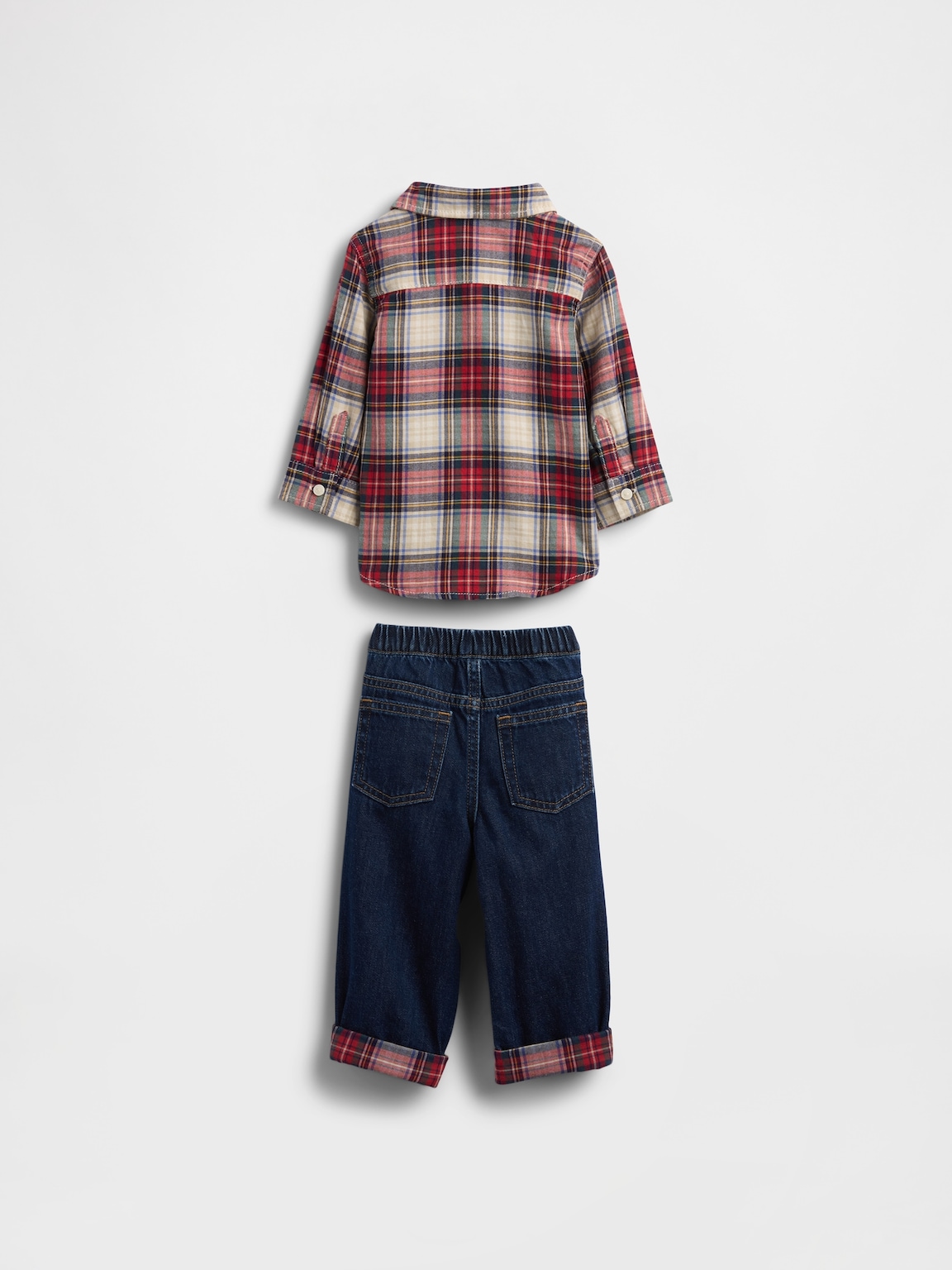 Baby Flannel & Denim Outfit Set
