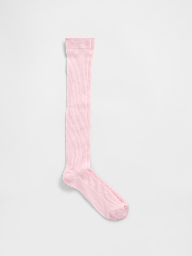 Sheer Rib Knee-High Socks