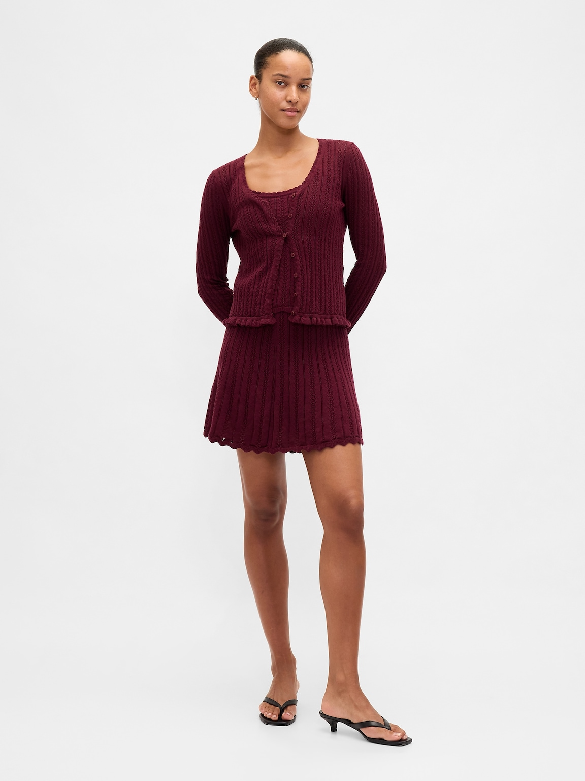 100% Cotton Pointelle Cardigan