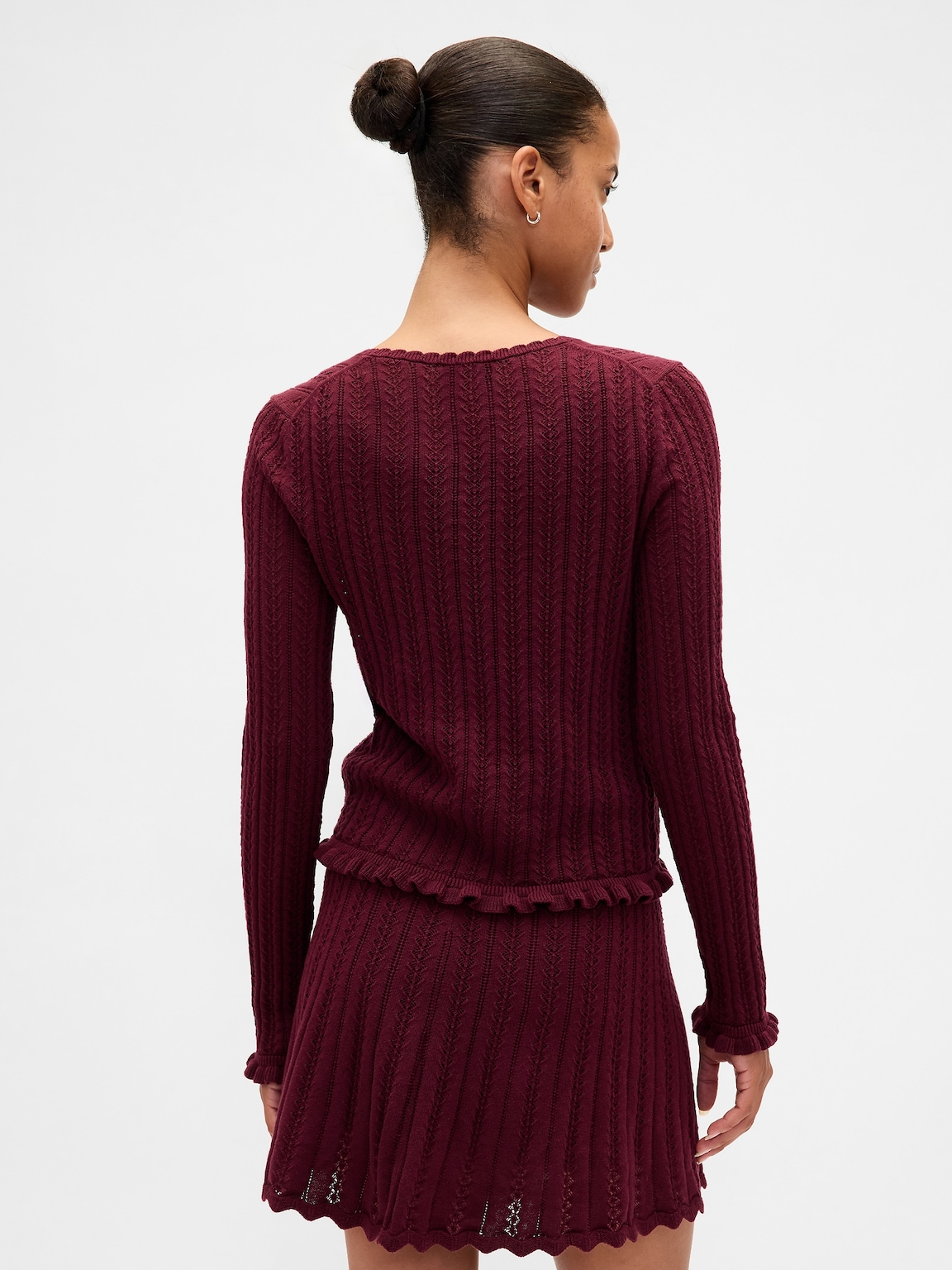 100% Cotton Pointelle Cardigan