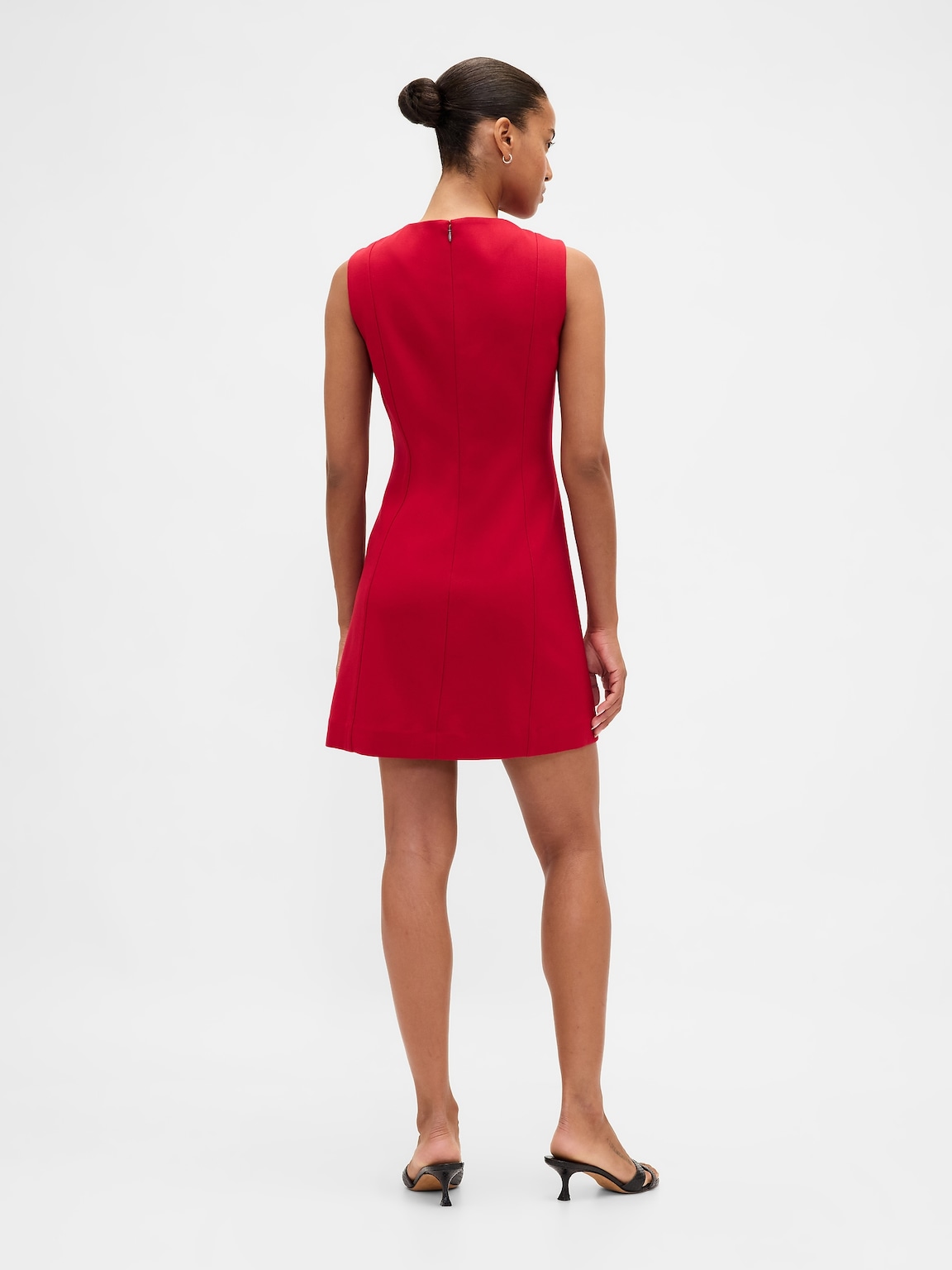 High-Neck Mini Shift Dress