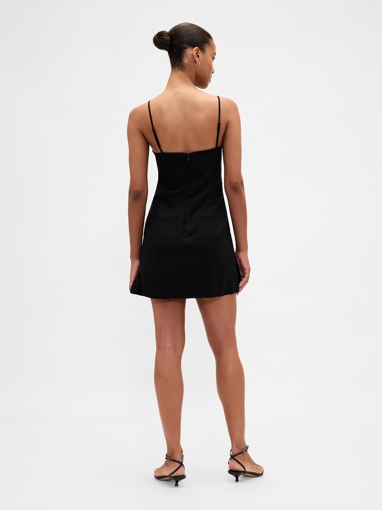 Linen-Blend Mini Skort Dress