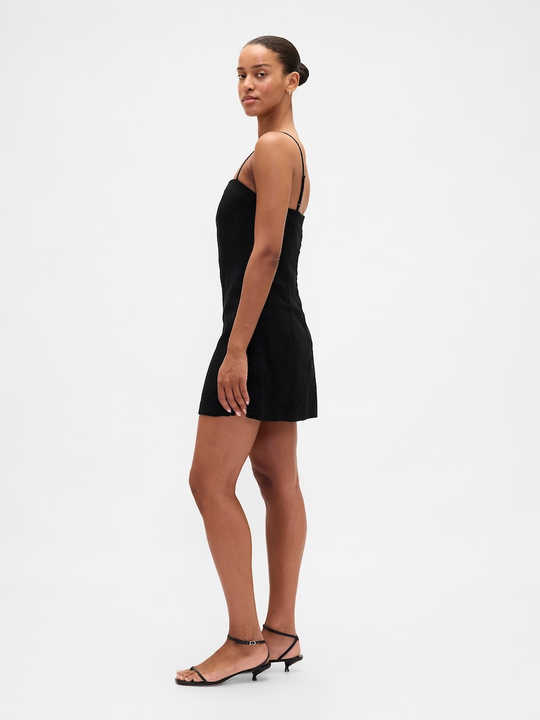 Linen-Blend Mini Skort Dress