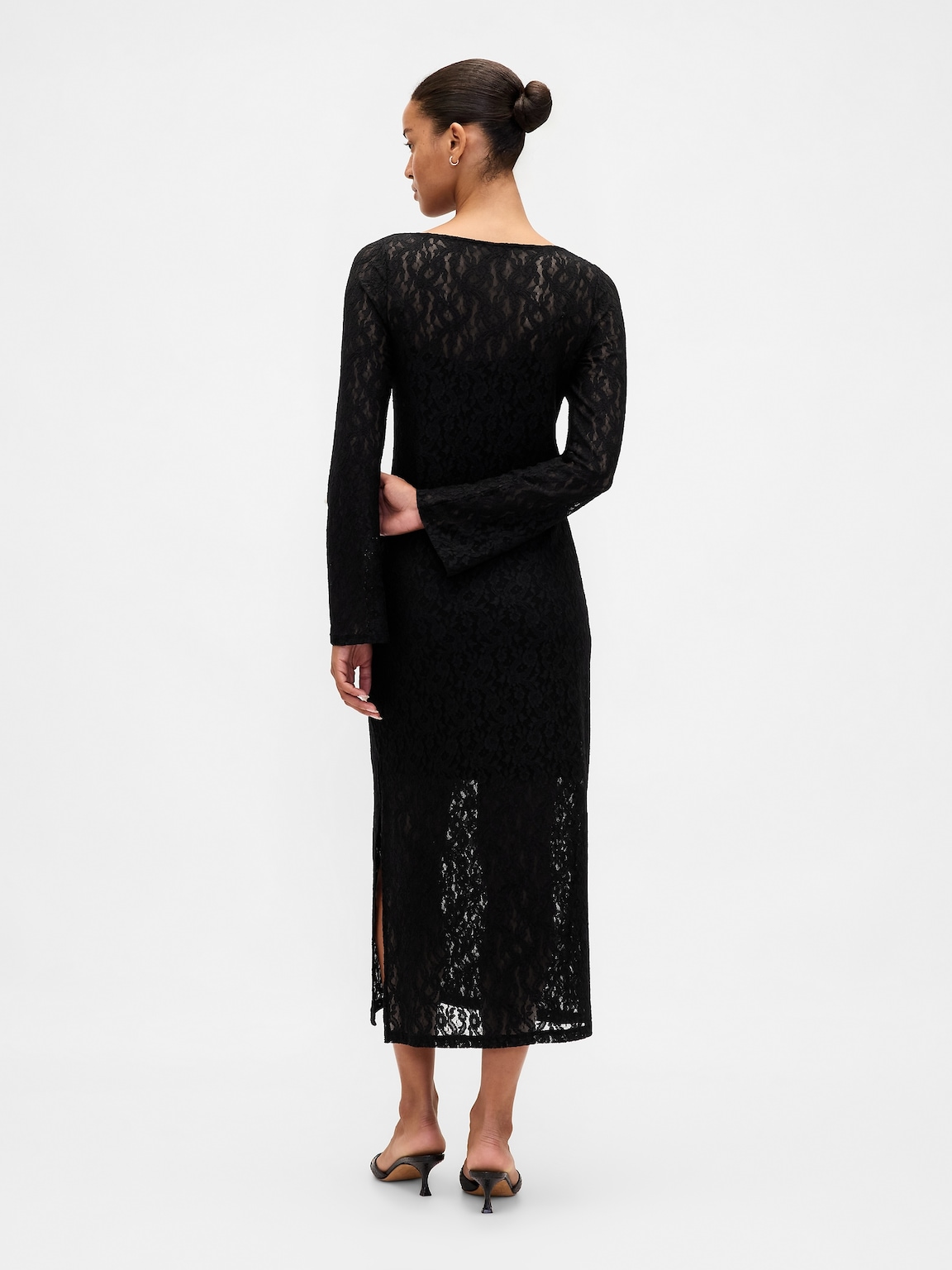 Lace Bell-Sleeve Maxi Dress