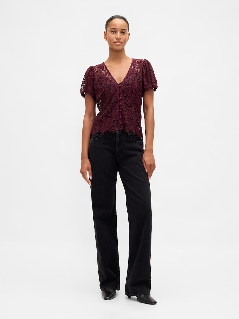 Lace V-Neck Top