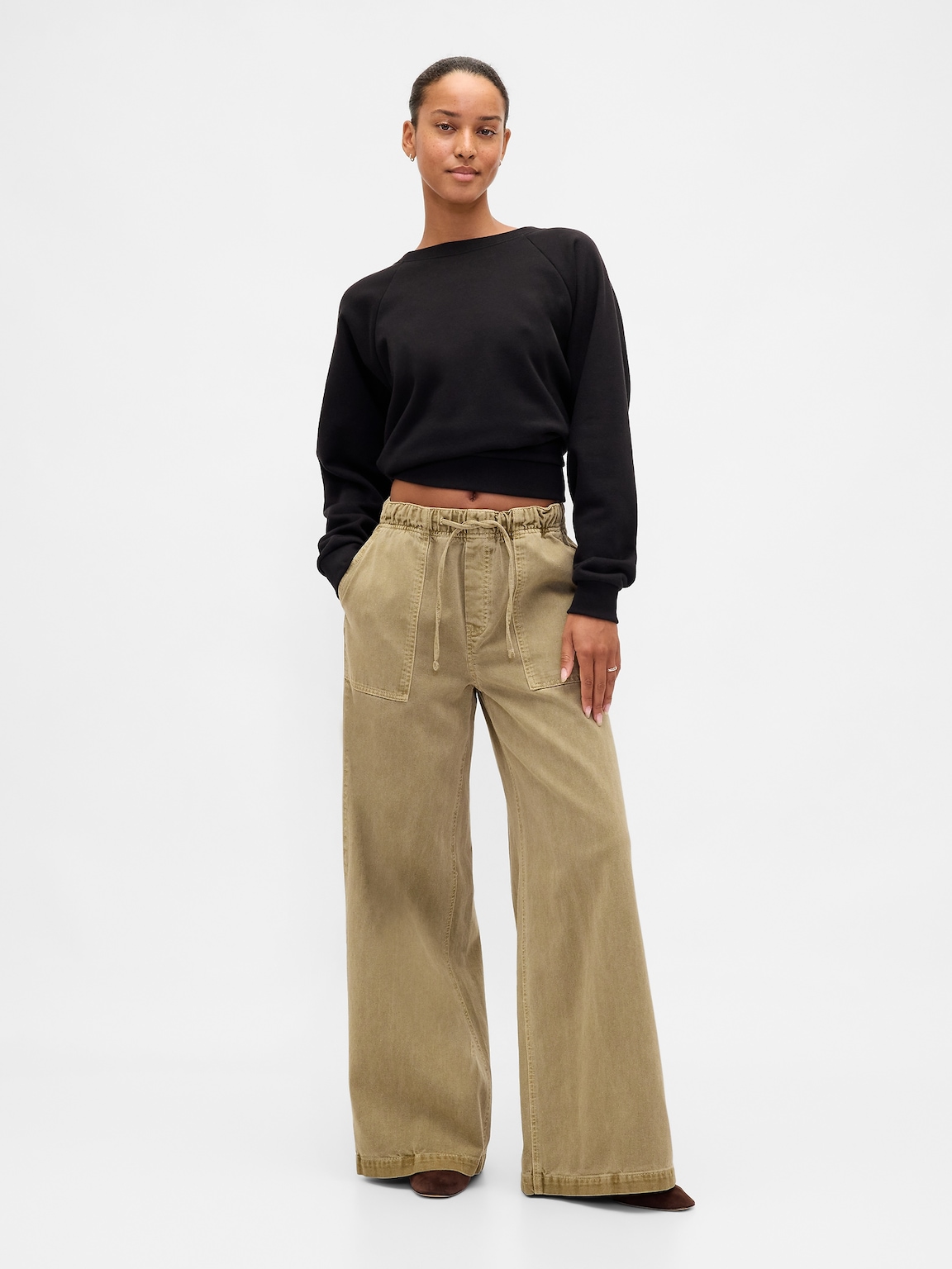 Mid Rise Easy Baggy Pants