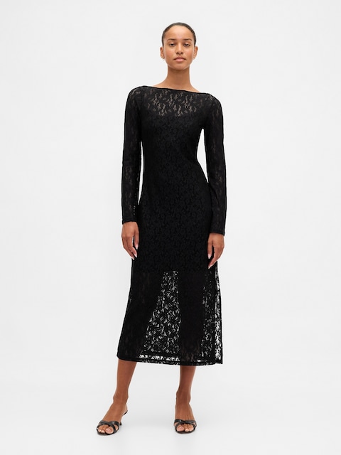 chinese dress ladies GAP Womens Short Sleeve Splitneck Midi Dress Black XS at Amazon Women's  Clothing store main image 1