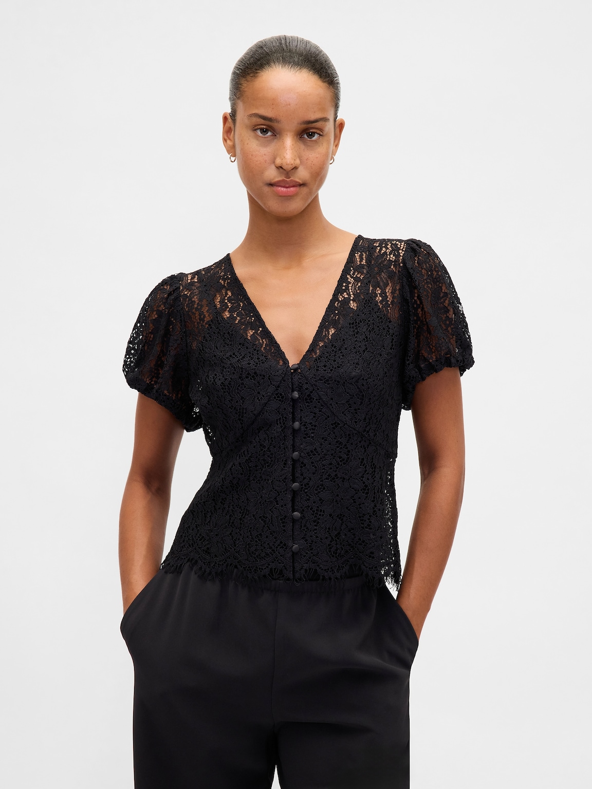 Lace V-Neck Top