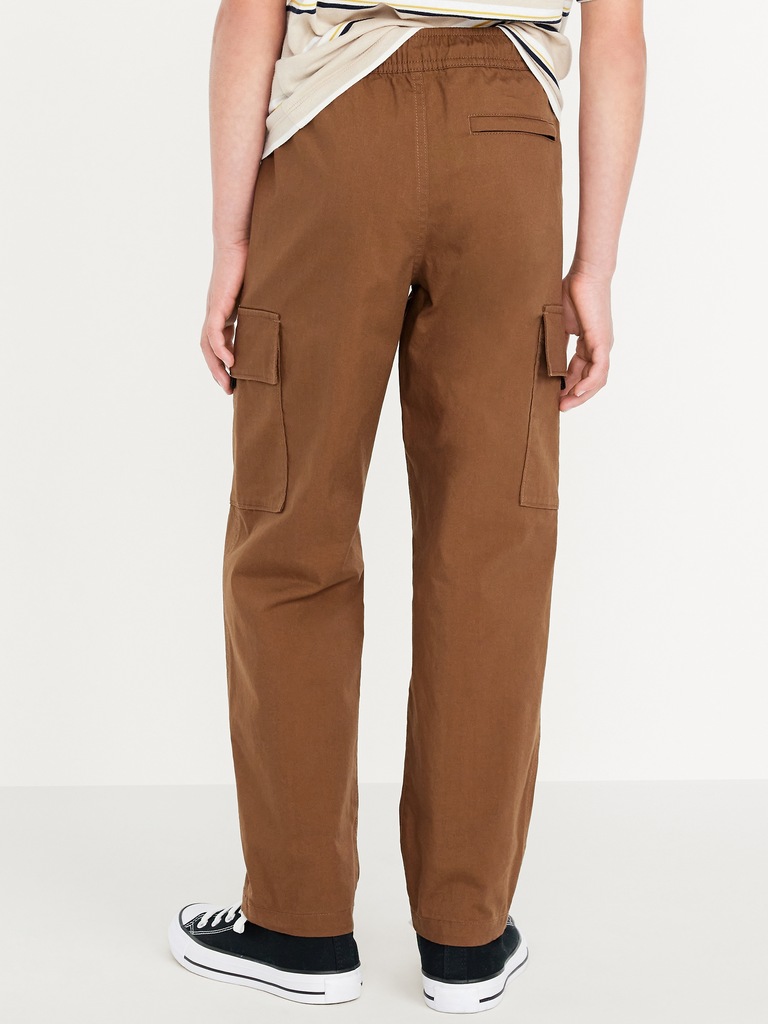 Loose Pull-On Cargo Tech Taper Pants for Boys