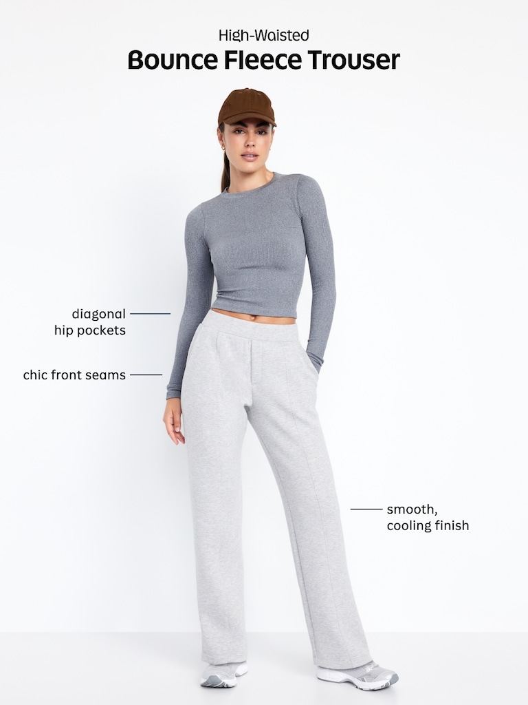 High-Waisted Bounce Fleece Trouser Sweatpants