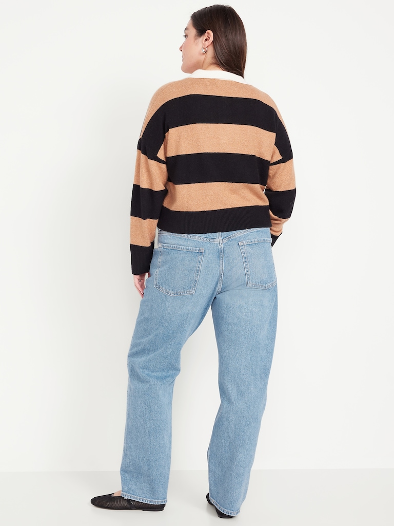 Mid-Rise Slouchy Straight Jeans