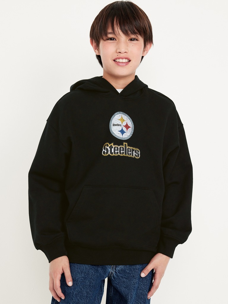 Pittsburgh Steelers Oversized Pullover Hoodie for Boys