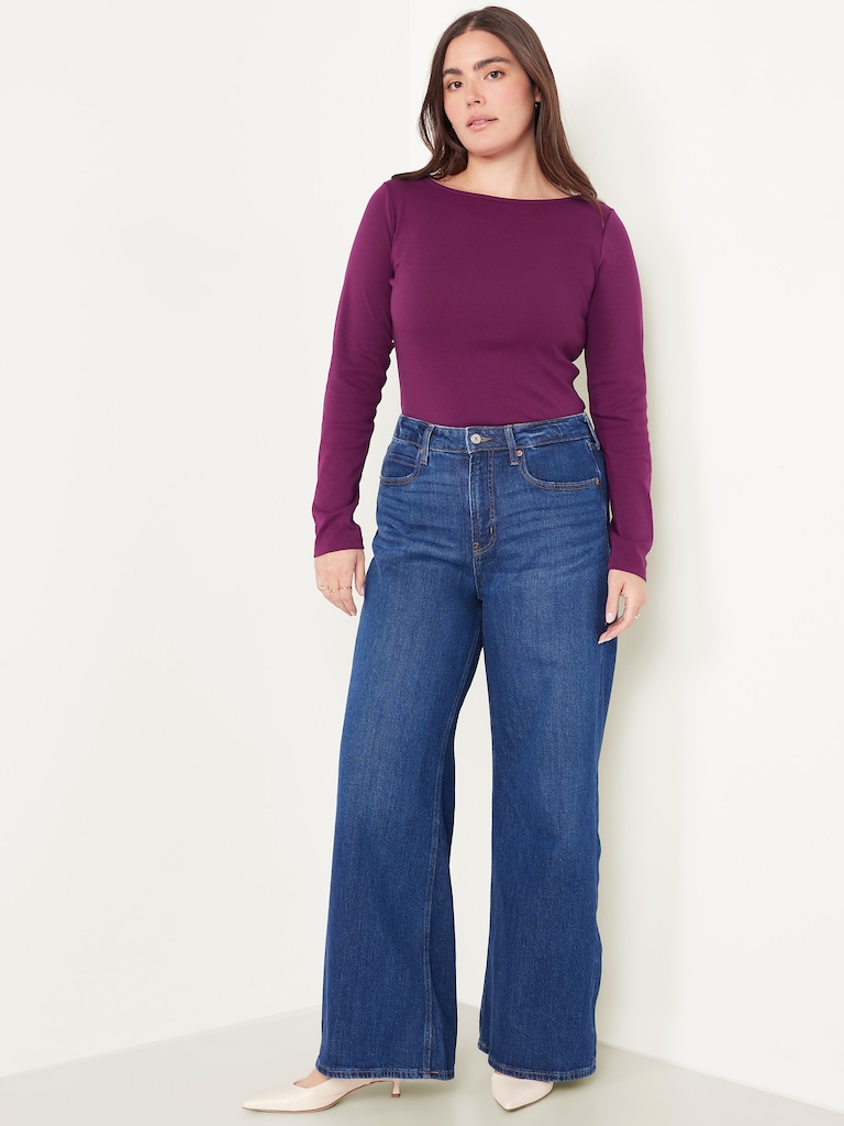 Snug Long-Sleeve Boatneck T-Shirt