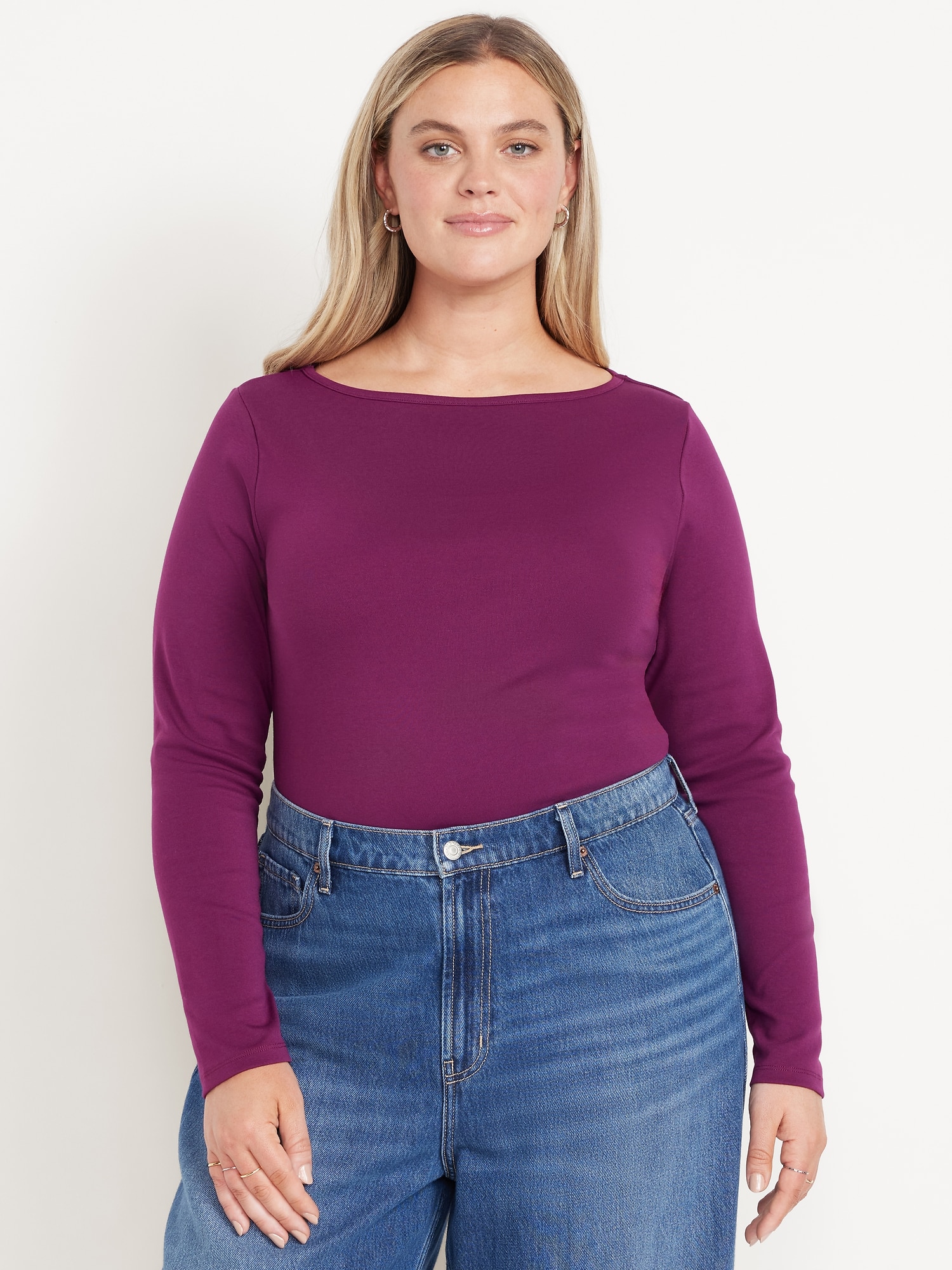 Snug Long-Sleeve Boatneck T-Shirt | Old Navy