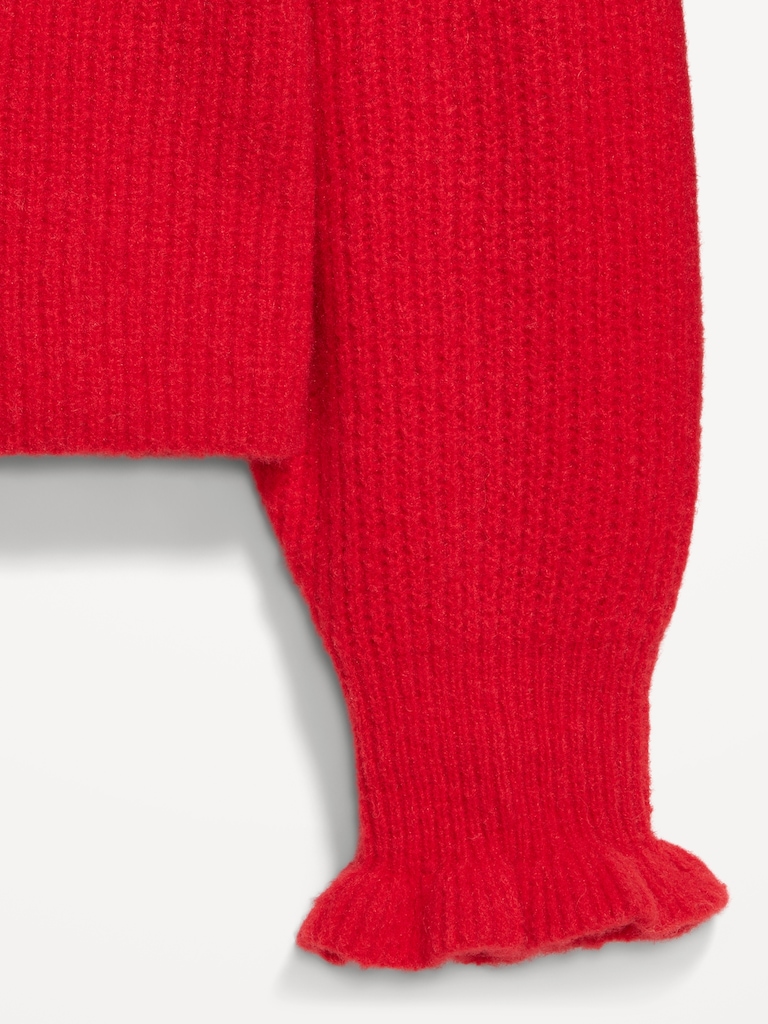 Loose Crew-Neck Cropped Sweater