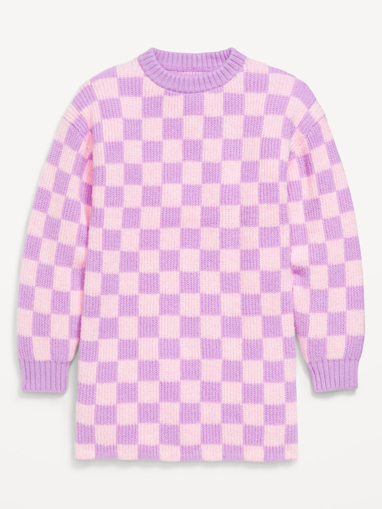 SoSoft Printed Crew-Neck Sweater Dress for Girls