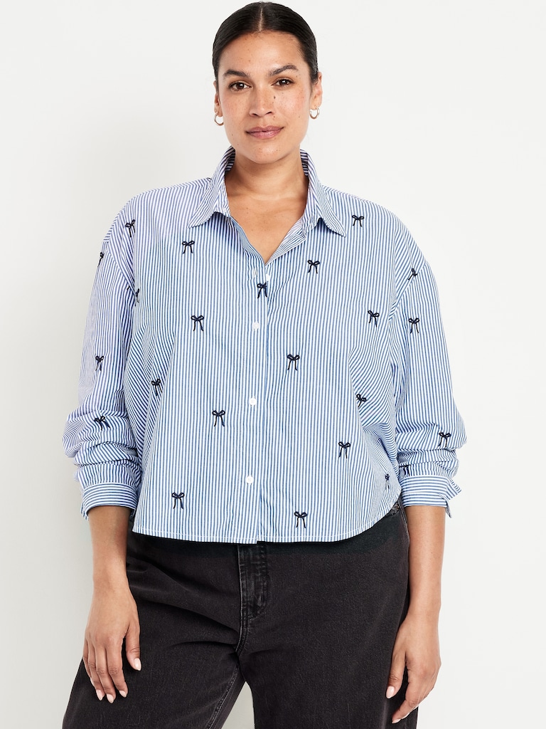 Cropped Button-Down Shirt