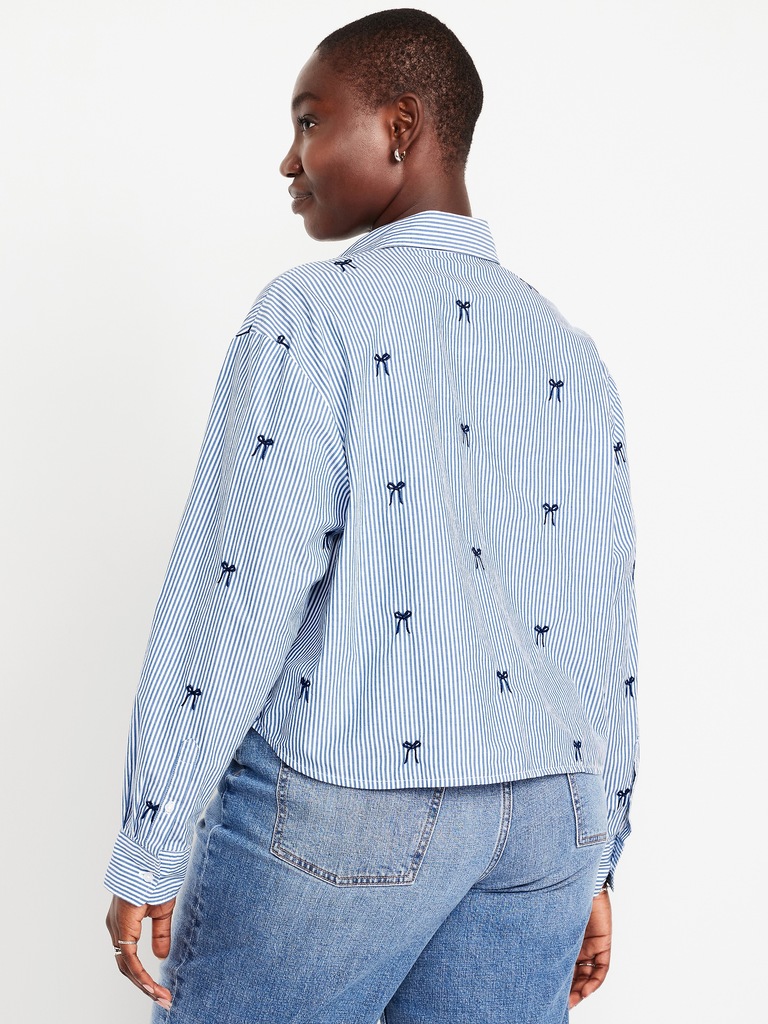 Cropped Button-Down Shirt