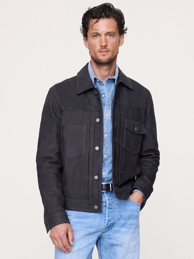 Nubuck Leather Trucker Jacket