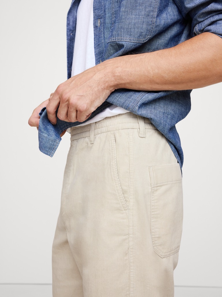 Loose Corduroy Pull-On Pant