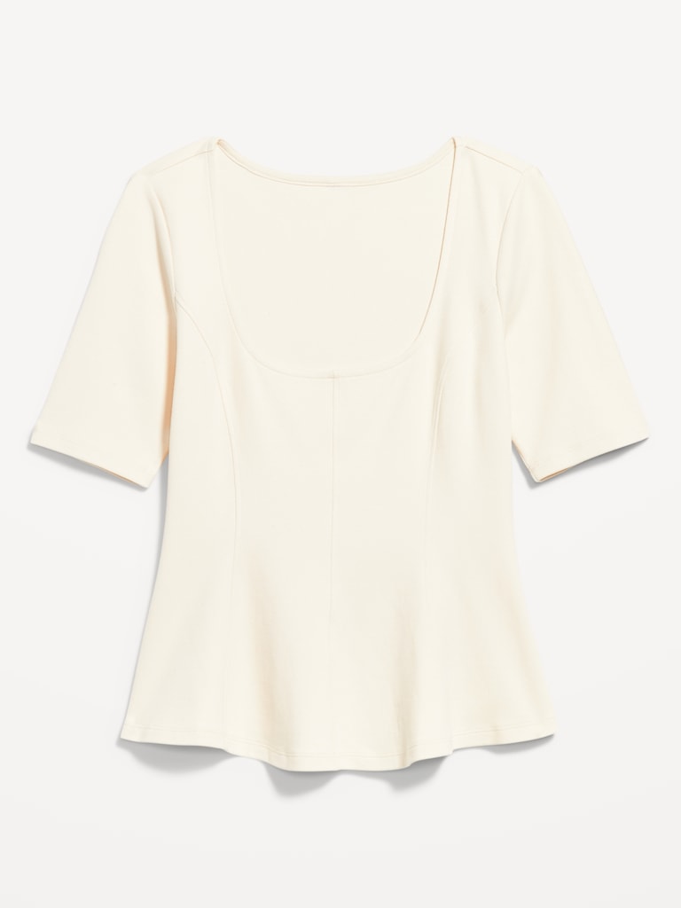 Square-Neck Peplum Top