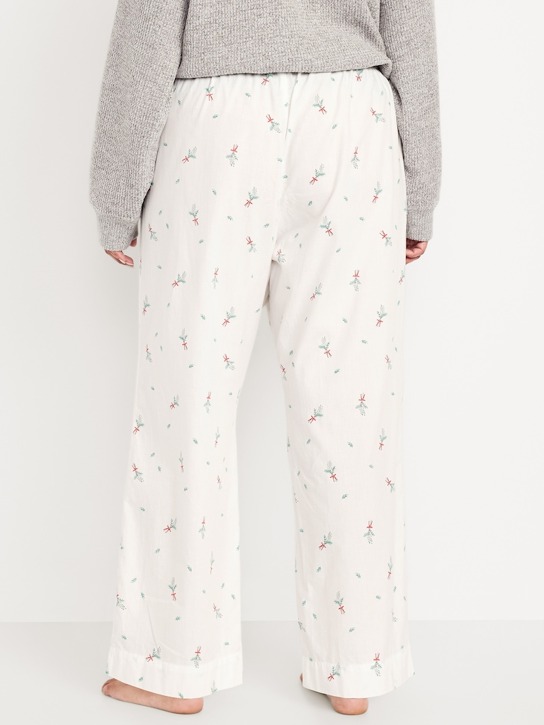 High-Waisted Poplin Pajama Pant