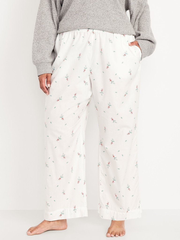 High-Waisted Poplin Pajama Pant