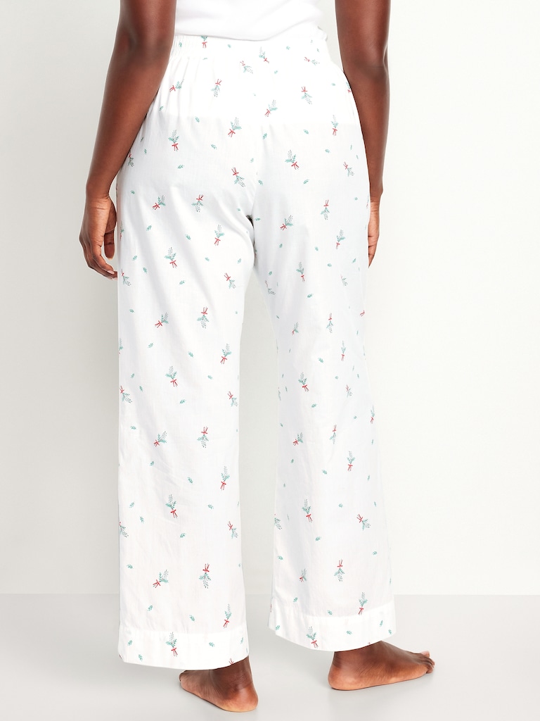 High-Waisted Poplin Pajama Pant