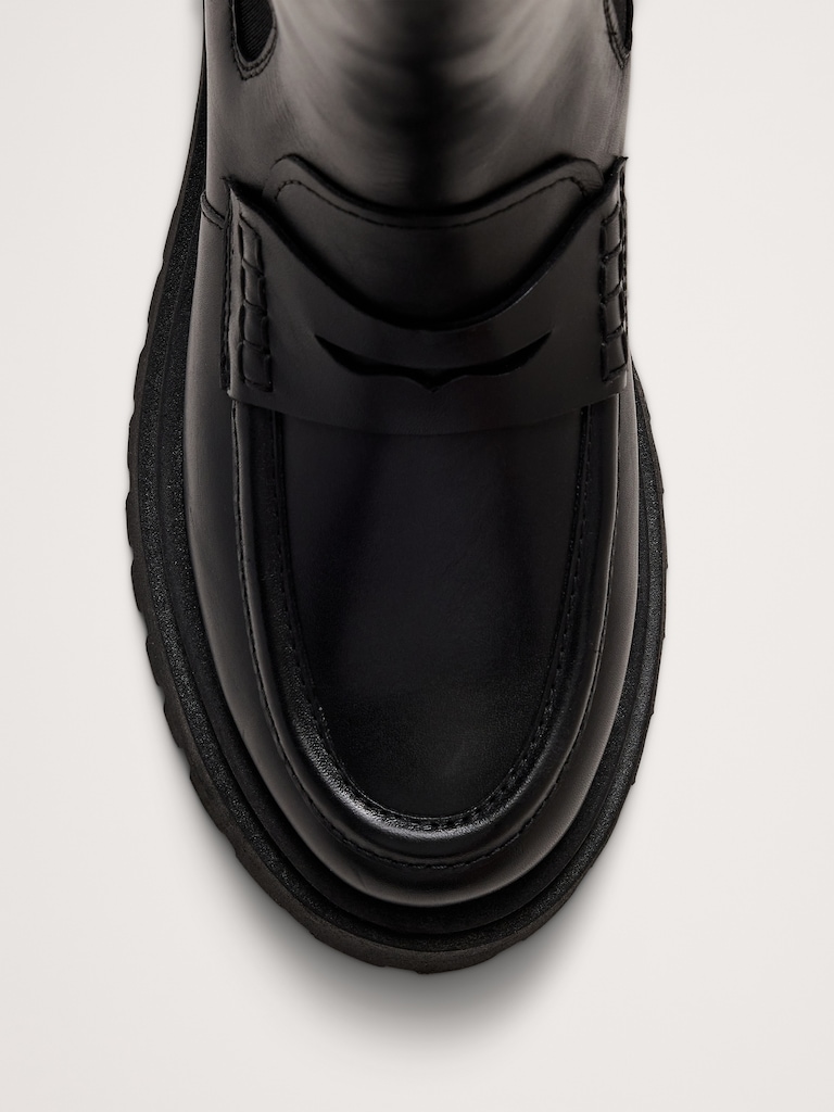 Italian Leather Penny Chelsea Boot