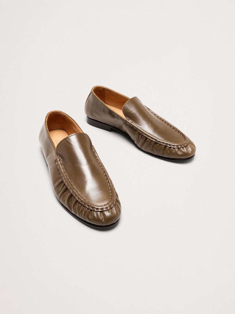 Leather Moc-Toe Loafer